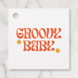 レトロ70sマスタードオレンジヒッピーGroovyベビー フェイバータグ