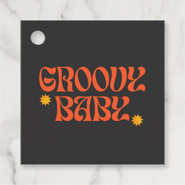 レトロ70sマスタードオレンジヒッピーGroovyベビー フェイバータグ