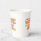 レトロ70sマスタードオレンジヒッピーGroovyベビー 紙コップ (右)