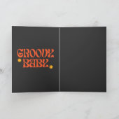 レトロ70sマスタードオレンジブラックヒッピーGroovyベビー カード (内部)