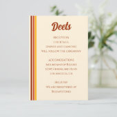 レトロ70sレインボーグルーヴィテラコッタオレンジ結婚ズ エンクロージャーカード (スタンド正面)