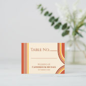 レトロ70sレインボーグルーヴィテラコッタオレンジ結婚ズ プレイスカード (スタンド正面)