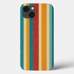 レトロ70sレインボーストライプヴィンテージiPhoneケース iPhone 13ケース