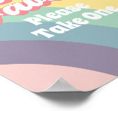 レトロ70sレインボーデイジー誕生日ウィズサイン ポスター (角)