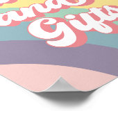 レトロ70sレインボーデイジー誕生日カードとギフト ポスター (角)