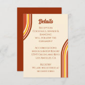 レトロ70sレインボーGroovy Arch結婚詳細 エンクロージャーカード (正面/裏面)