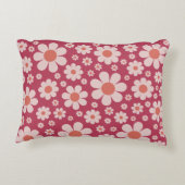 レトロ70sヴィンテージデイジーパターン名 アクセントクッション (裏面)