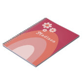 レトロ70sヴィンテージパーソナライズされた名 ノートブック (左側)