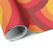 レトロ70s幾何学的なGroovy円パターン ラッピングペーパー (ロールコーナー)