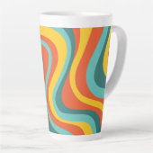 レトロ70s旋回の背景 カフェラテマグ (右アングル)