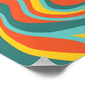 レトロ70s旋回の背景 ポスター (角)