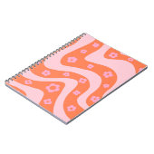 レトロ70s旋回パターンピンクとオレンジ ノートブック (左側)