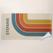 レトロ70s曲線 ビーチタオル (正面)