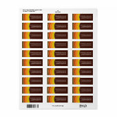 レトロ70s波形差出人住所ラベル ラベル (フルシート)