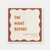 レトロ70s波状エステティックリハーサルディナー スタンダードカクテルナプキン (正面)