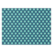 レトロ70s波状花柄 – 青 テーブルクロス (正面(横))