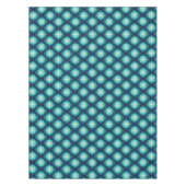 レトロ70s波状花柄 – 青 テーブルクロス (正面)