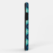 レトロ70s波状花柄 – 青 Case-Mate iPhoneケース (裏面/右)