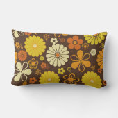 レトロ70s花柄ブラウンオレンジイエロー ランバークッション (裏面)