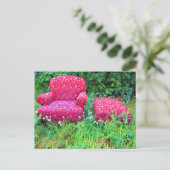 レトロ70s赤い丸放棄チェアセット ポストカード (スタンド正面)