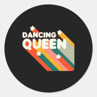 レトロ70s踊りクイーンシャツヴィンテージ踊りキュー ラウンドシール