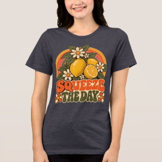 レトロ70s スクイズ・ザ・デイ レモン グラフィックTシャツ トライブレンドTシャツ