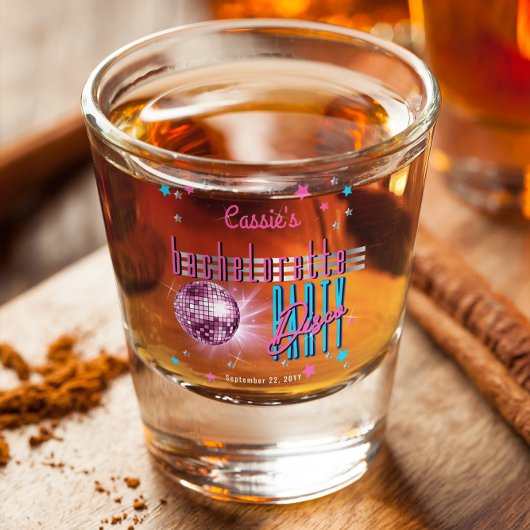 レトロ70's ネオンディスコボール独身最後の夜会 ショットグラス