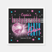 レトロ70's ネオンディスコボール独身最後の夜会 スタンダードカクテルナプキン (正面)