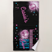 レトロ70's ネオンディスコボール独身最後の夜会 ビーチタオル (正面)