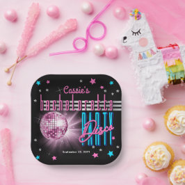 レトロ70's ネオンディスコボール ブラコン ペーパープレート