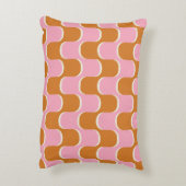 レトロ70s:金ゴールド – ピンク波状パターン。 アクセントクッション (裏面(縦))