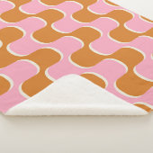 レトロ70s:金ゴールド – ピンク波状パターン。 シェルパブランケット (3/4)