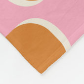 レトロ70s:金ゴールド – ピンク波状パターン。 フリースブランケット (角)