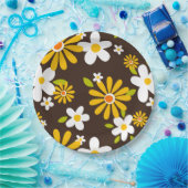 レトロ70s 60sの花模様スタイル紙パーティー ペーパープレート (パーティー)