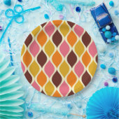 レトロ70s 60sパターンスタイル紙パーティープレート ペーパープレート (パーティー)