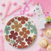 レトロ70s 60sパターンスタイル紙パーティープレート ペーパープレート (パーティー)