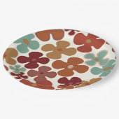 レトロ70s 60sパターンスタイル紙パーティープレート ペーパープレート (アングル)