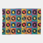 レトロ70s 60sビニールレコードアルバム キッチンタオル (横)