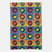 レトロ70s 60sビニールレコードアルバム キッチンタオル (縦)