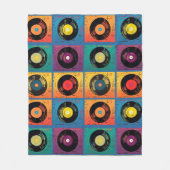 レトロ70s 60sビニールレコードアルバム フリースブランケット (正面)