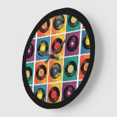 レトロ70s 60sビニールレコードアルバム ラージ壁時計 (傾斜)