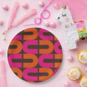 レトロ70s 60s花柄スタイル紙パーティーパップ ペーパープレート (パーティー)