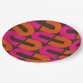 レトロ70s 60s花柄スタイル紙パーティーパップ ペーパープレート (アングル)