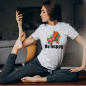 レトロ70s Be happyフローラスケート Tシャツ