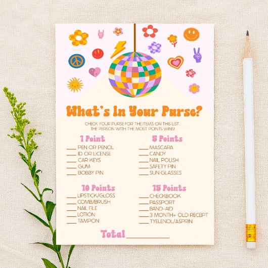 レトロ70's Disco何が財布の赤ちゃんシャワーゲーム 便箋