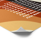 レトロ70s Groovyの結婚ボヘミアン座席表 ポスター (角)