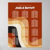 レトロ70s Groovyの結婚ボヘミアン座席表 ポスター (正面)