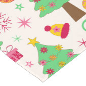 レトロ70s Groovyクリスマスツリーパターン ショートテーブルランナー (コーナー)