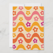 レトロ70s Groovyフローラブライダルシャワー招待 招待状 (裏面)