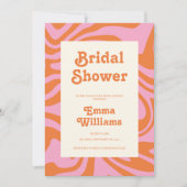 レトロ70s Groovyブライダルシャワー 招待状 (正面)